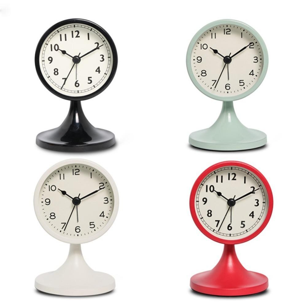 Preva นาฬิกาตั้งโต๊ะเงียบ, รอบไม่มีแบตเตอรี่นาฬิกาปลุก, โลหะวินเทจนักเรียนข้างเตียง Nightlight นาฬิกาตกแต่งบ้าน - รูปที่ 7