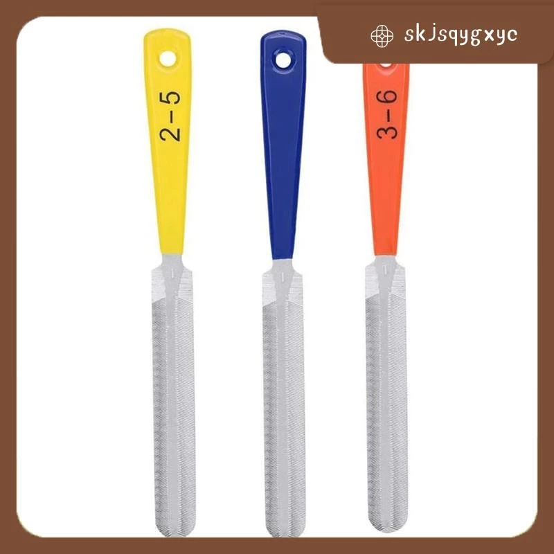 skjsqygxycGuitar Nut File ชุดเล็บ Puller ซ่อมเครื่องมือกีตาร์อุปกรณ์เสริมกีตาร์ Nut แฟ้มกีตาร์สแตนเลส Fret แฟ้ม 3 ชิ้น