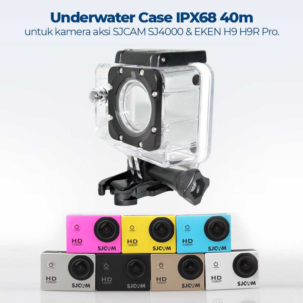 Hard Case Action Cam ตัวป้องกันกล้อง SJCAM SJ4000 EKEN H9 H9R Pro กันน้ําสีใสโปร่งใส