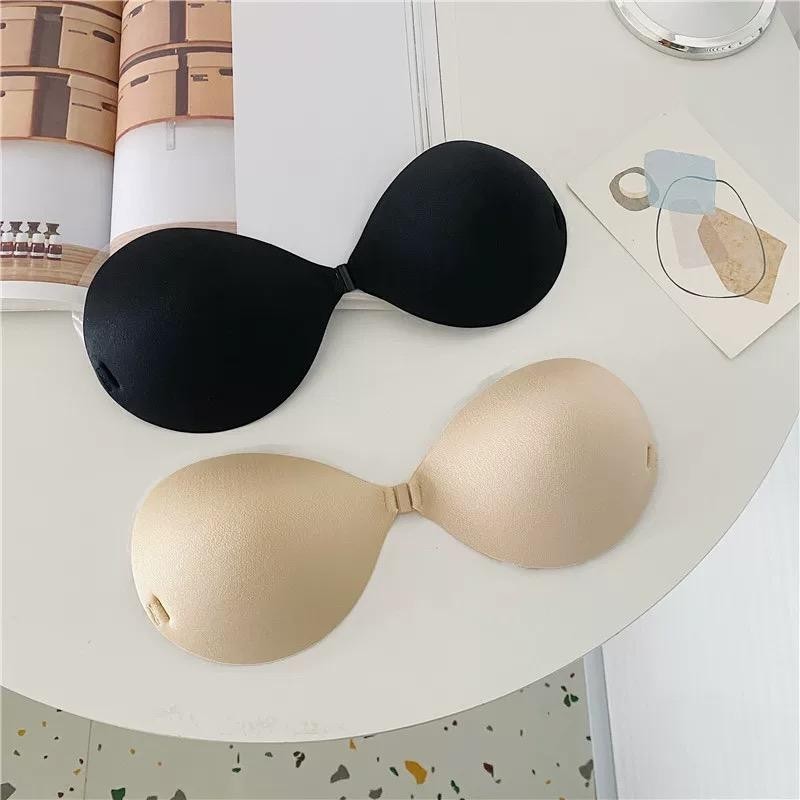 NEW Adhesive Bra บราปีกนก ทรงกลม เสริมฟองน้ำ หนา 2.5 cm กาวเหนียว แน่น กันน้ำ กันเหงื่อ ใส่สายได้ แถมฟรีสายใส!! ฟองน้ำรู
