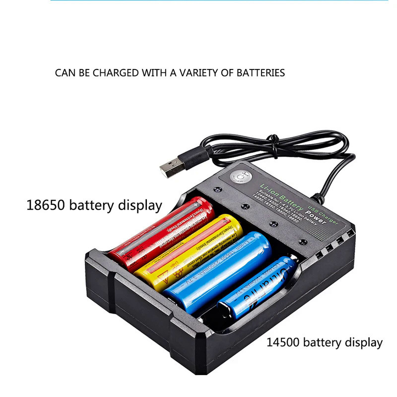New 4 Slots 18650 Charger Independent Charging 3.7V Li-ion Battery Smart Charger for 10440 14500 163