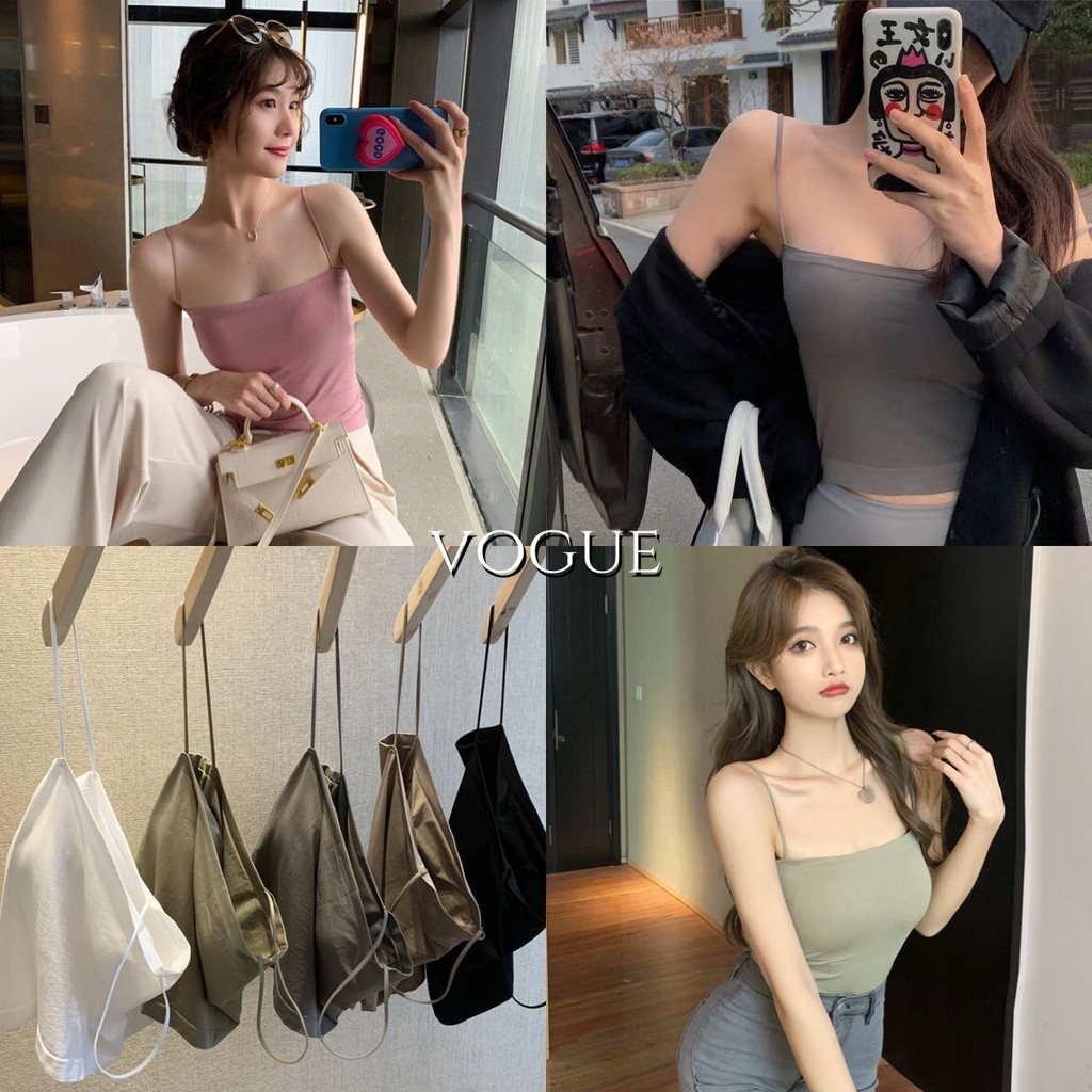 Vogue​🌟​พร้อมส่ง​🌟 สีต่างๆ เสื้อกล้ามเซ็กซี่ สายเดี่ยวแฟชั่น ดีมาก  (1997) -N