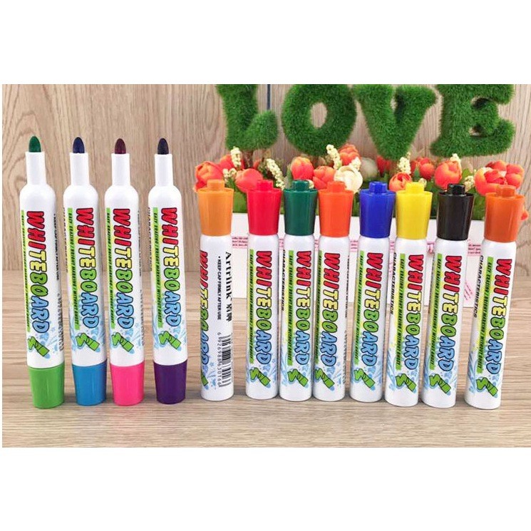 พร้อมส่ง🇹🇭 ปากกาเขียนกระดานไวท์บอร์ด ลบได้ ปากกาเมจิค เหมาะสำหรับเด็ก กลิ่นไม่ฉุน 1 แพค 12สี
