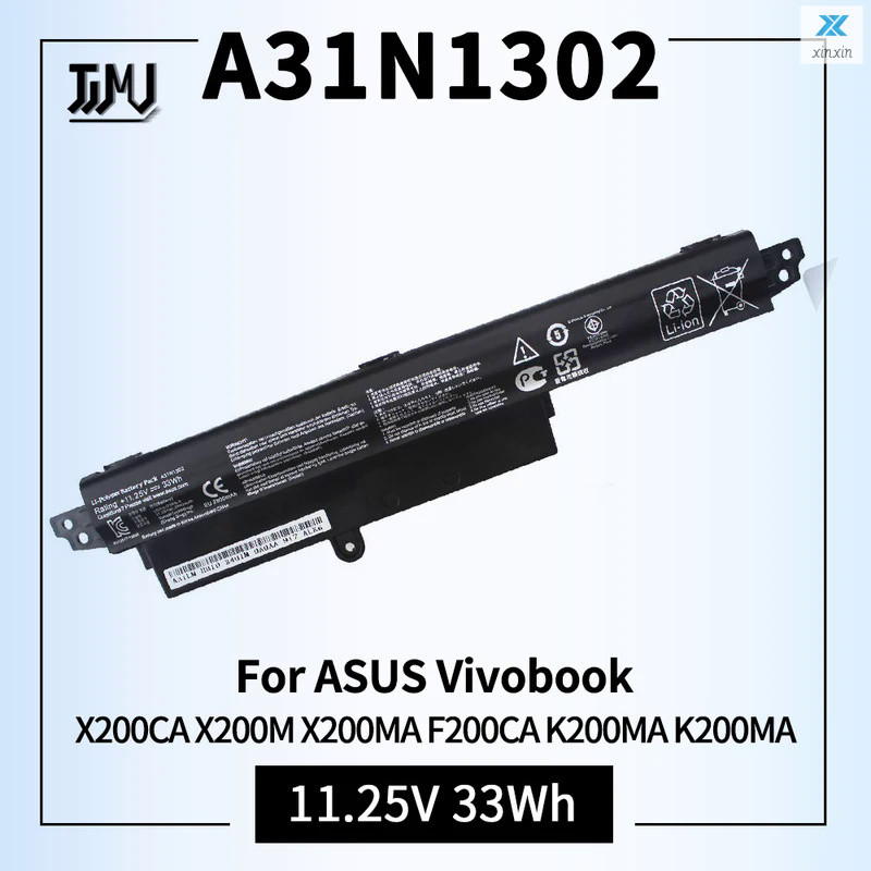 แบตเตอรี่โน้ตบุ๊ค A31n1302สำหรับ Asus VivoBook X200CA x200m X200MA f200ca K200MA-DS01T 11.6 "a31lm2h