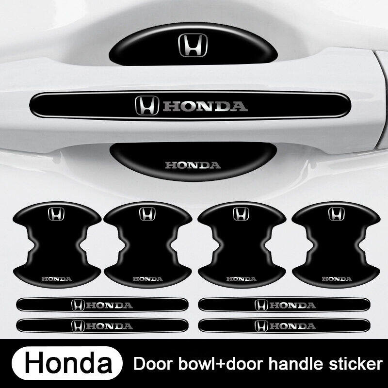4/8 ชิ้นรถ Anti-collision Strip โลหะประตู Handle Protector เหมาะสําหรับ Honda Civic HRV BRV CRV Odyssey Fit BRIO Vezel กันน้ํา Scratch-proof สวมใส่ประตูชาม Handle