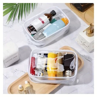 กระเป๋าเครื่องสำอางแบบใส, กระเป๋าเครื่องสำอาง PVC กันน้ำและกันฝุ่น, กระเป๋าเครื่องสำอางแบบมีซิป, กระเป๋าแป้ง
