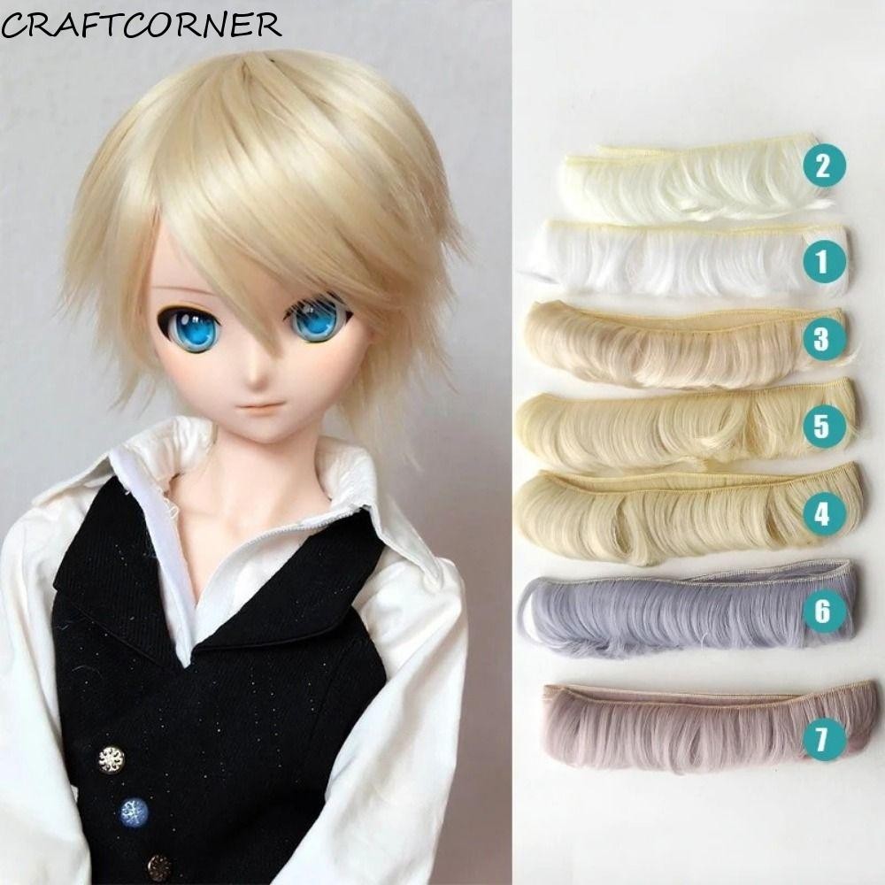 Craftcorner Bjd DIY Fringe ผม, สูงอุณหภูมิลวด 5x100 ซม.BJD/SD วิกผม Fringe ผม, แต่งตัวตุ๊กตาสั้นทนความร้อนพู่ผมแถวสังเคราะห์ผมสั้น Bjd SD ตุ๊กตา