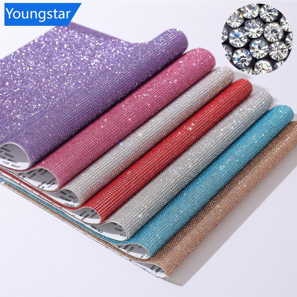 FYG 12x20 ซม.คริสตัลเพชรรถ DIY สติกเกอร์ตกแต่งอุปกรณ์ตกแต่งสติกเกอร์ฝาครอบภายในอัตโนมัติ
