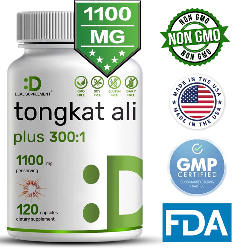 Tongkat Ali Extract Capsules - เพิ่มพลังงาน ปรับปรุงประสิทธิภาพด้านกีฬา - 30/60/120 แคปซูล - ปราศจากกลูเตน