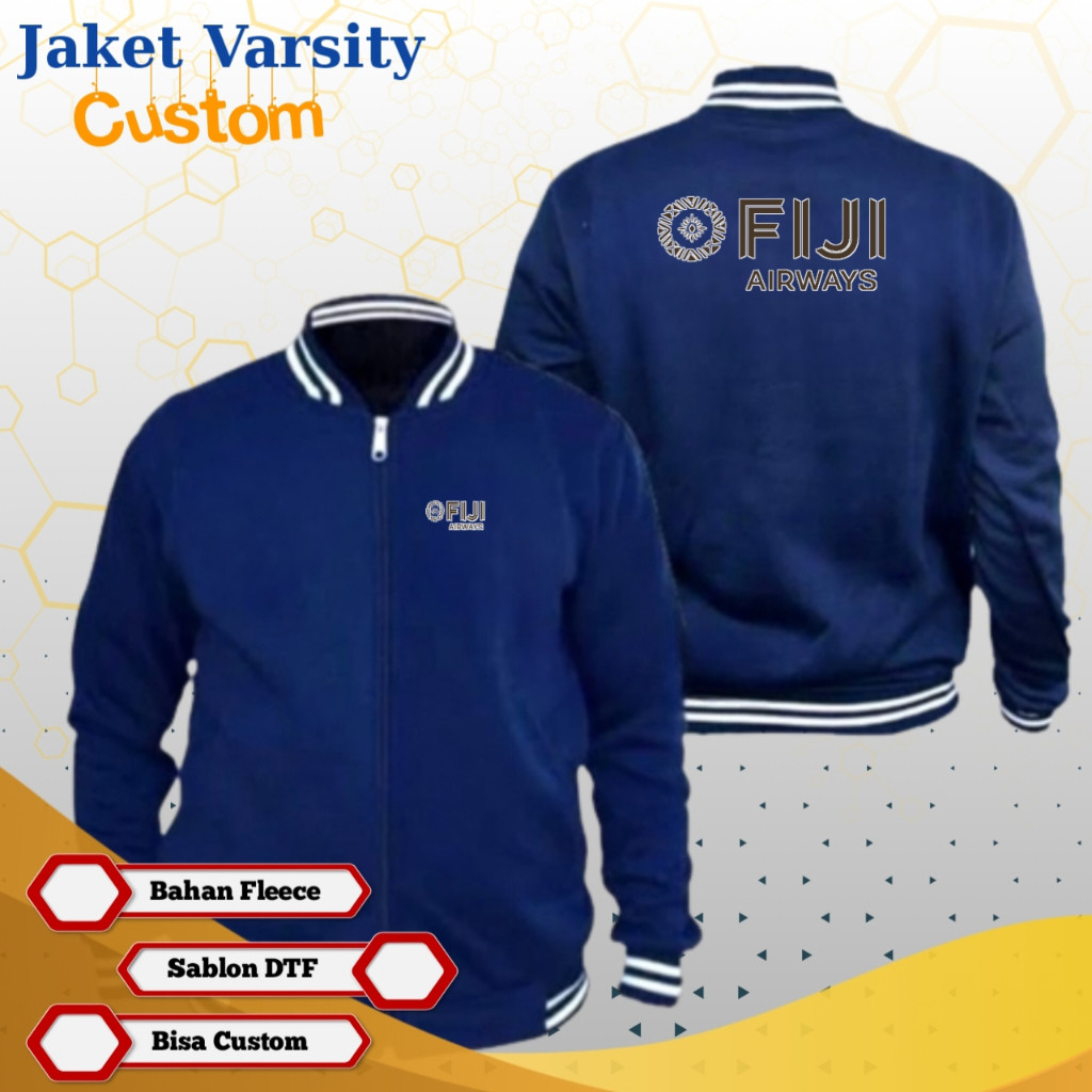 Fiji Airways Merchanded Jacket MS10 Maskapai Jacket Custom Varsity Jacket