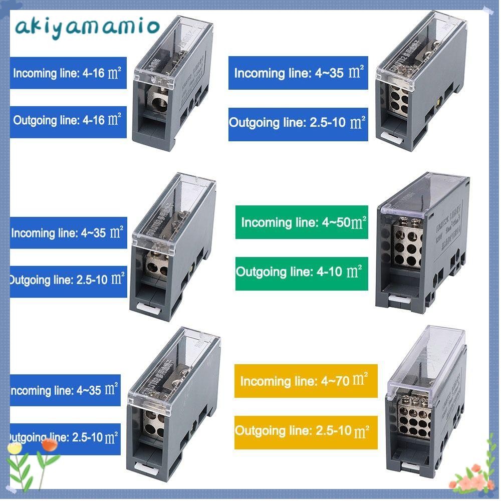 AKIYAMAMIO Din Rail Terminal Block,Universal 150Aกล่องกระจาย,คุณภาพสูงABS/ทองแดงขั้วต่อสายไฟหนึ่งในหลายออกกล่องแยกกําลังสําหรับเบรกเกอร์