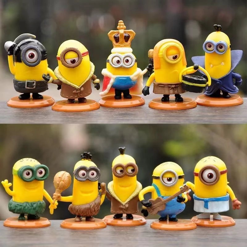 Despicable Me Minion คอสเพลย์อะนิเมะรูป COD สต็อกรูปตุ๊กตาของเล่นสําหรับของขวัญเด็กคอลเลกชันเครื่องประดับรถบ้านเค้กตกแต่ง GachaMLML