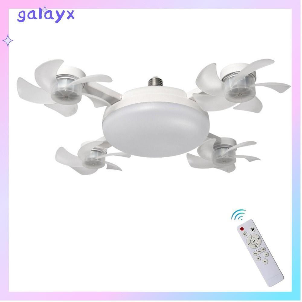 ไฟพัดลมโดรน GALAYX, LED พัดลมติดเพดานแบบปรับได้เงียบพร้อมไฟ, ลมทรงพลังที่สร้างสรรค์ E27 สกรูการตั้งค่า 3 สปีดไฟพัดลมควบคุมระยะไกลสําหรับห้องนั่งเล่นและห้องนอน
