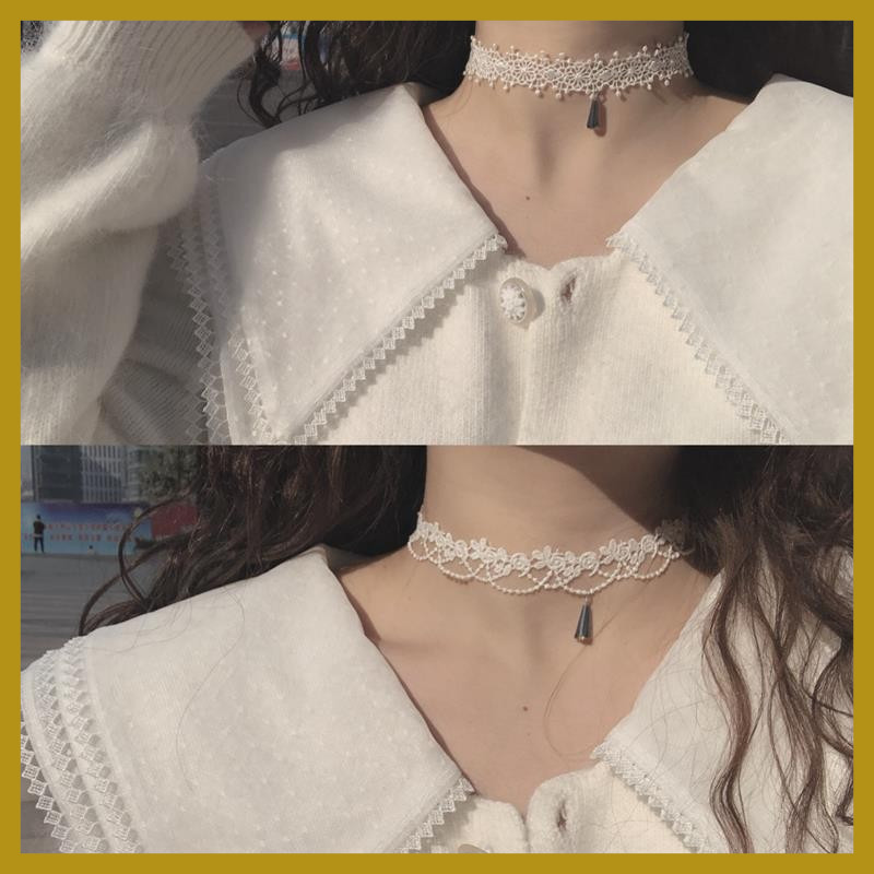 Super Fairy White Lace Choker สร้อยคอแบบคอปกญี่ปุ่น หวานหรูหรา