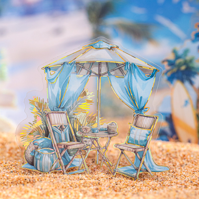 กระดาษ Mr. Paper 30 ชิ้น/ถุง สติ๊กเกอร์กันน้ำ PET ขนาดใหญ่ แพ็คสติ๊กเกอร์ฤดูร้อน ชายหาด ธีมวันหยุดริมทะเล รูปแบบตัวละครสาว สติ๊กเกอร์ไดอารี่ การ์ดอวยพรสร้างสรรค์ ถ้วยไดอารี่ตกแต่ง