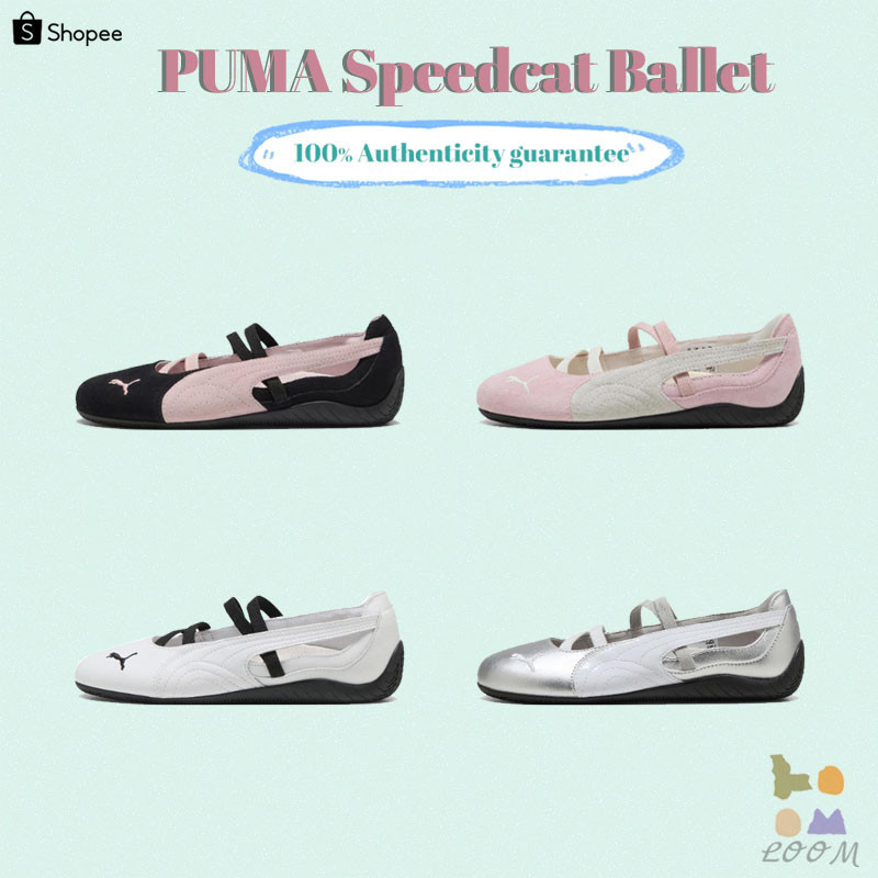 ✨พรีออเดอร์（100% รับประกันของแท้&จากเกาหลี🇰🇷）รองเท้าผู้หญิง PUMA BALLET  - Pink/Black/pink/Silver/White รองเท้า