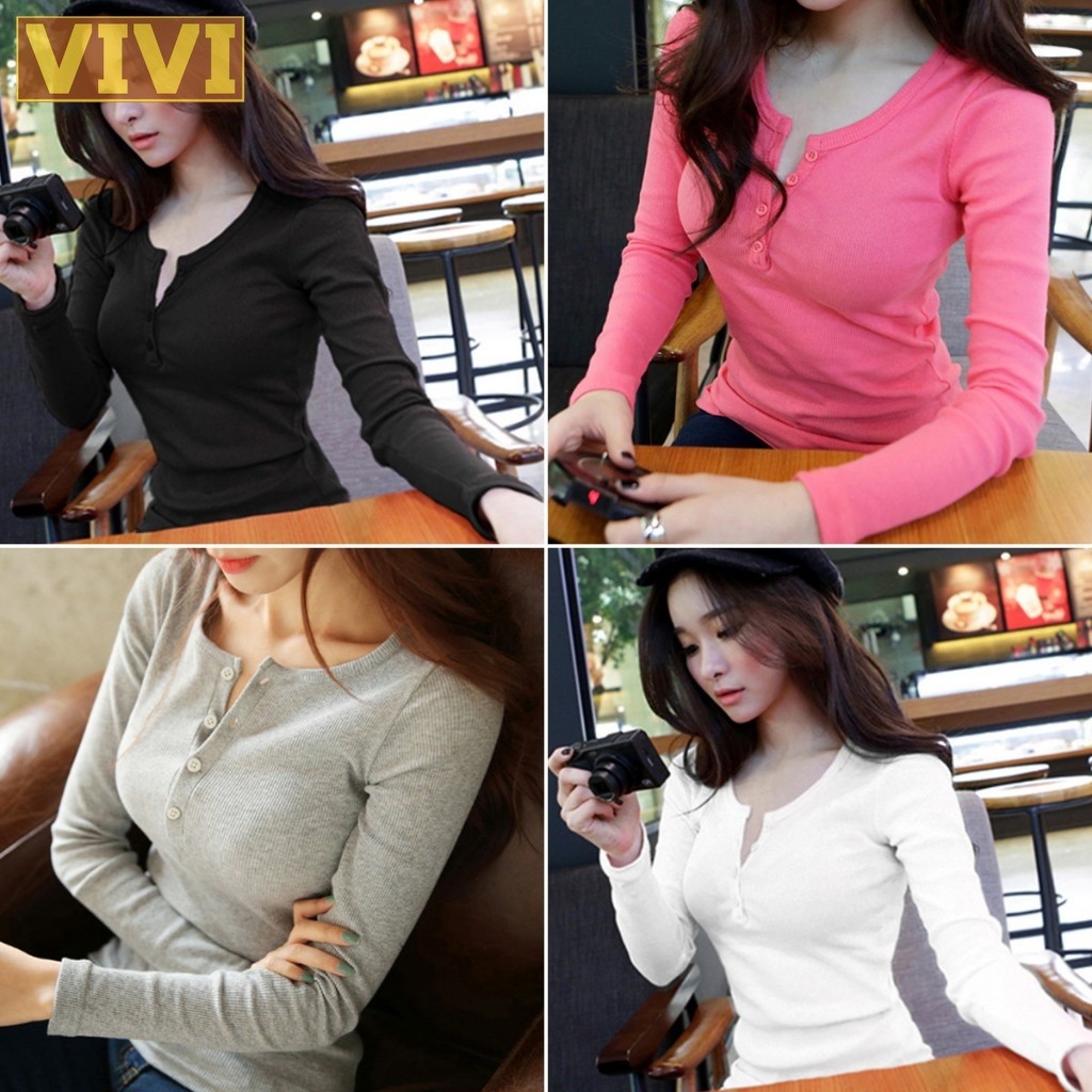 แฟชั่น Bottoming slim ถัก tope ผู้หญิงแขนยาวสีทึบถักเสื้อ K06