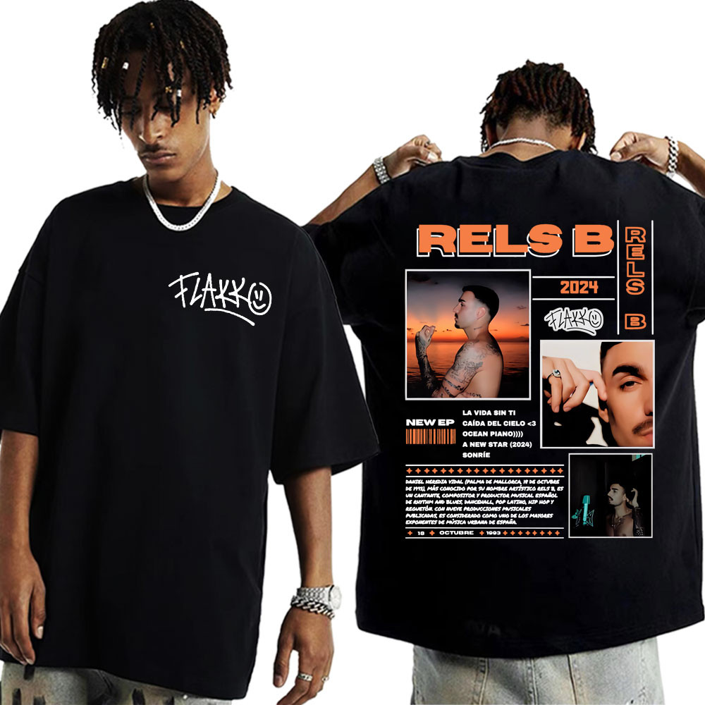 Rels B Skinny Flakk Tour Merch T เสื้อผู้ชายผู้หญิงฤดูร้อนเสื้อ O-คอคุณภาพสูงเสื้อยืดชาย Gothic Y2k 