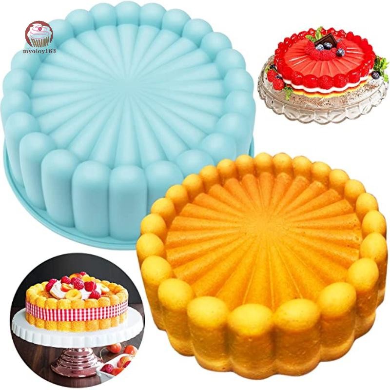 Myoloy ซิลิโคนรอบถาดอบเค้ก Charlotte ถาดอบฟองน้ํา Flan แม่พิมพ์ Shortcake ถาดอบครัวซิลิโคน Mould TH