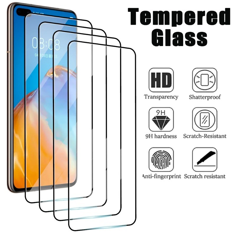 สําหรับ Honor Play 7T 6T 6C 5T 4T 3e Pro Youth 1-3Pcs Full Cover HD Black Edge ฟิล์มกระจกนิรภัยสําหร