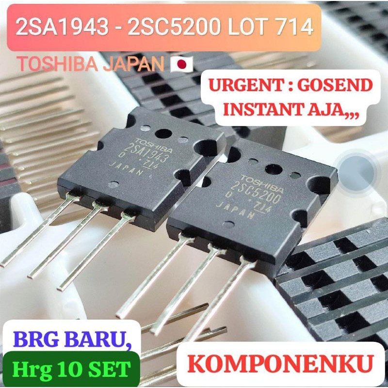 ราคา 10 ชุด ORIGINAL MADE IN JAPAN 1943 + 5200 LOT 714 A1943 C5200 SA1943 SC5200 2SA1943 2SC5200 ABC