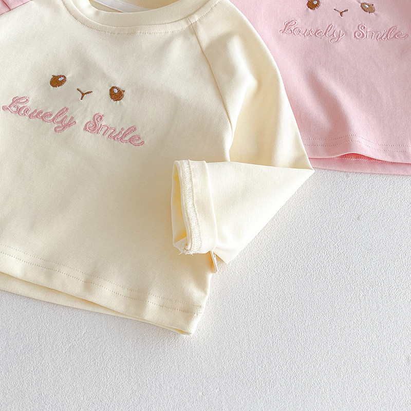 ฤดูใบไม้ผลิและฤดูใบไม้ร่วงสาวการ์ตูนแขนยาวฐานชั้น-น่ารักรอบคอเสื้อยืดสำหรับทารกและเด็กวัยหัดเดิน - รูปที่ 2