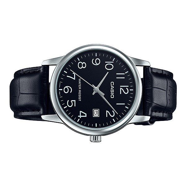 CASIO นาฬิกาข้อมือ CASIO รุ่น MTP-V002L-1BUDF สายหนัง สีดำ