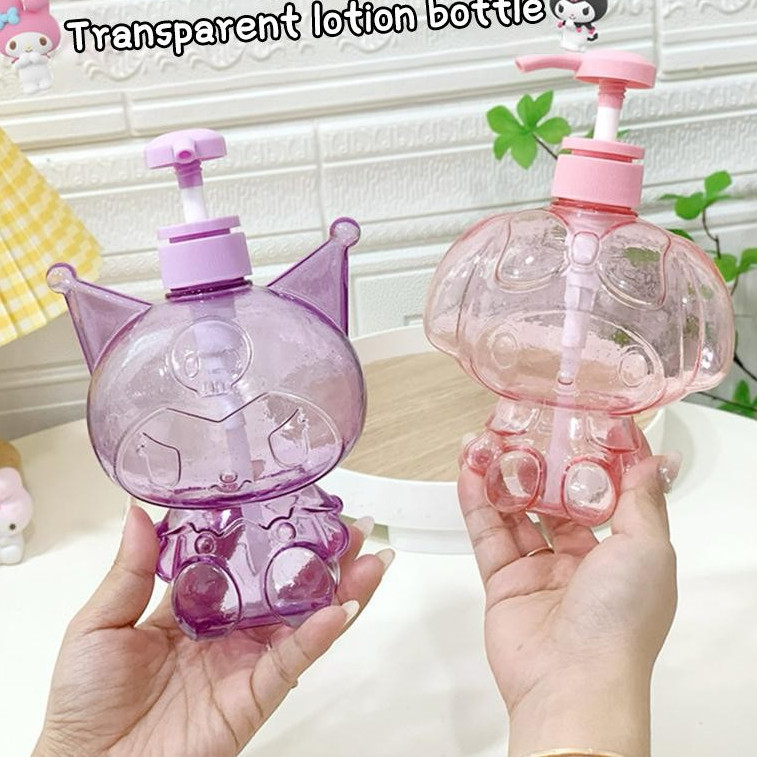ขวดสบู่กลิตเตอร์ใส 500 มล. ขวดแชมพูและเจลอาบน้ําน่ารัก คุโรมิ มายเมโลดี้ ขวดปั้มโลชั่น คิตตี้