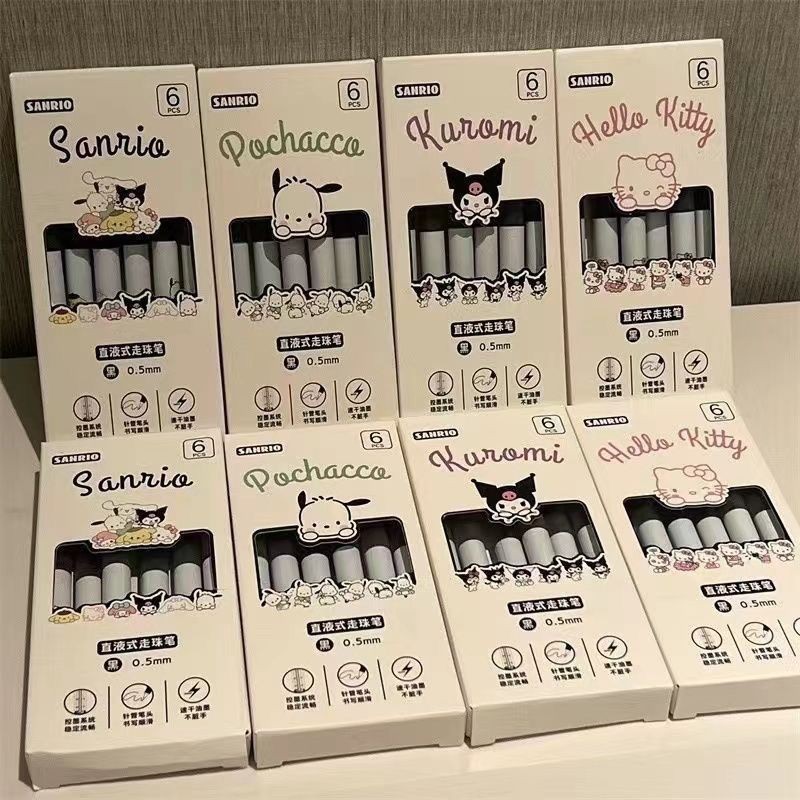 SANRIO ปากกาแห้งเร็วของเหลวตรงซานริโอ ins สุนัขปาชาสไตล์น่ารัก 0.5 ปากกาแปรงคําถามทดสอบมูลค่าสูงของนักเรียน