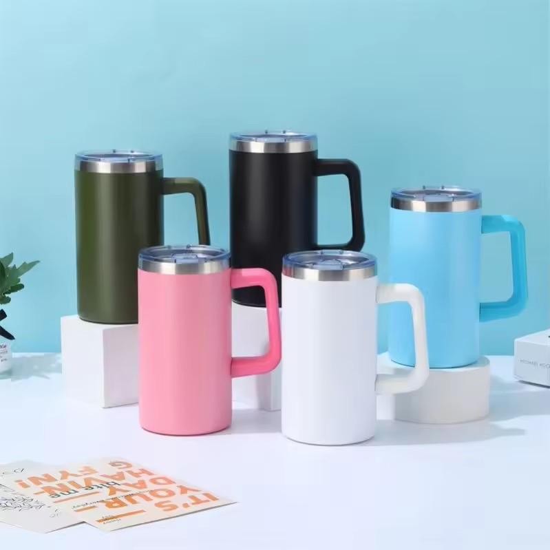 แก้วเก็บความเย็น แก้วเก็บอุณหภูมิพร้อมหลอดและฝา SUS304 550ml. MP-6531