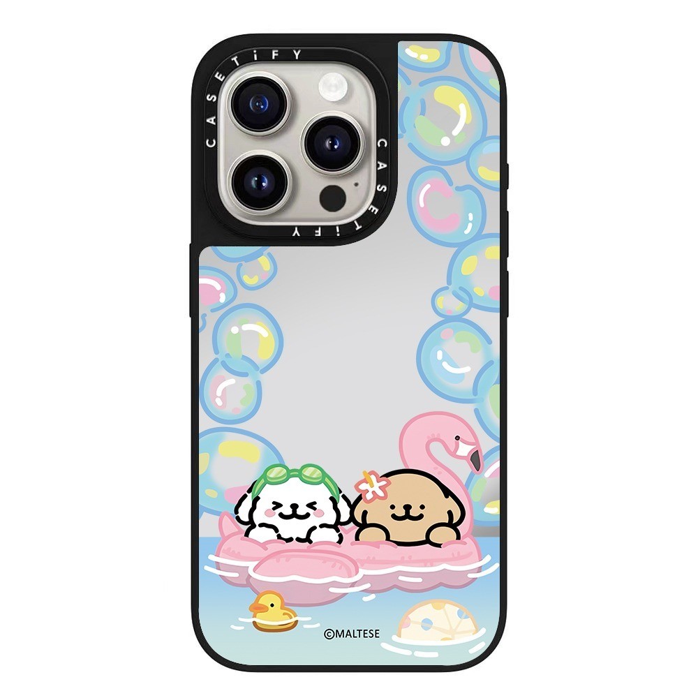 Magnetic Maltese Bubbles Puppy Mirrorเคสโทรศัพท์สําหรับIPhone 16 Pro Max 15 14 13 12 11 Pro Maxปลอกแข็งกันกระแทก - รูปที่ 6