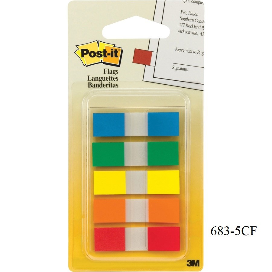 3M Post It ธงสีเล็ก (683-5CF) - 5 สี x 20s