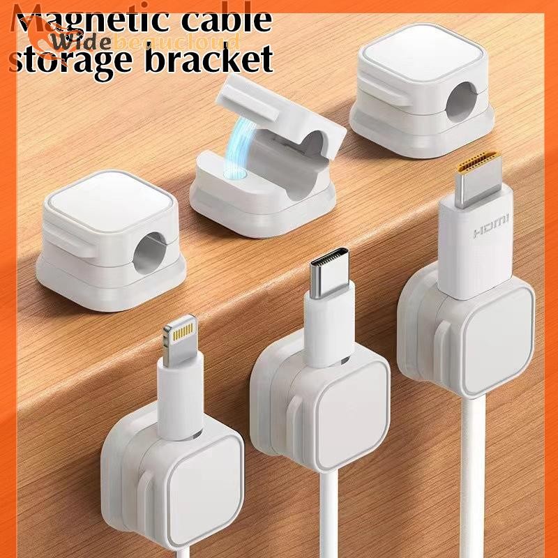 Widebeaucloud 10PCS Magnetic Cable Organizer กาวโทรศัพท์คลิปสายเดสก์ท็อปสายไฟสายไฟสําหรับ Office Desk Management Nice