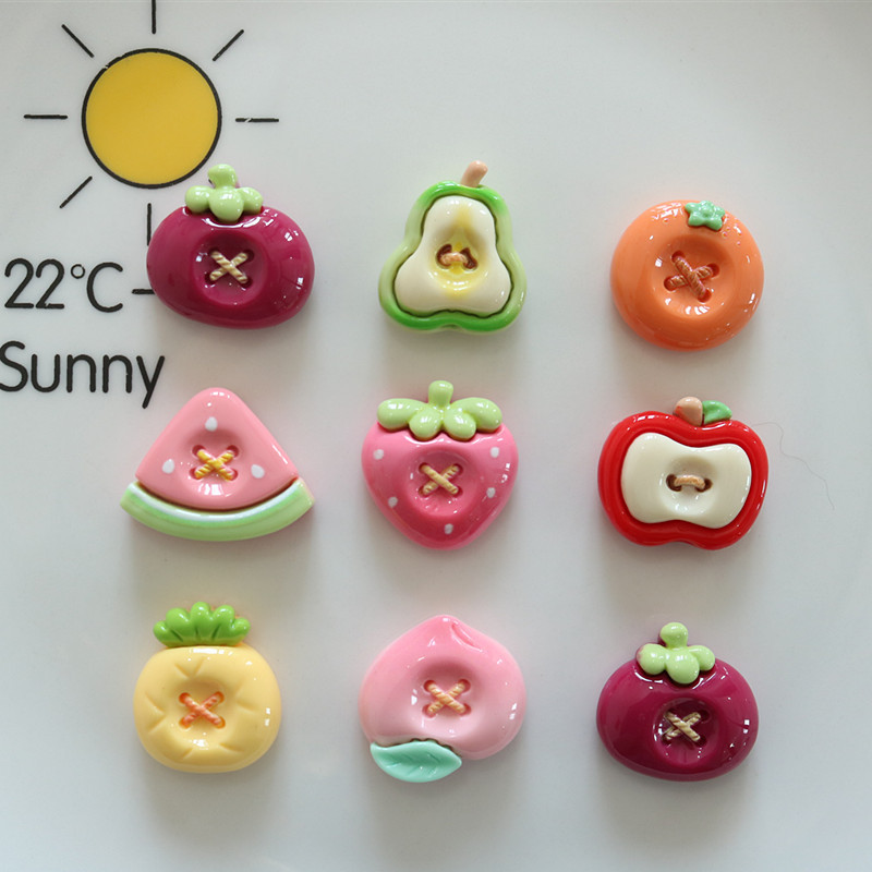 10 ชิ้นน่ารักเรซิ่นการ์ตูน Bright Fruit Series Flatback สําหรับ Scrapbooking DIY เครื่องประดับหัตถกรรมอุปกรณ์ตกแต่ง