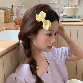 กิ๊บติดผมโบว์เกาหลีครีมปากเป็ดคลิปหวานและน่ารักคลิปด้านข้างผมหักคลิปบาง
