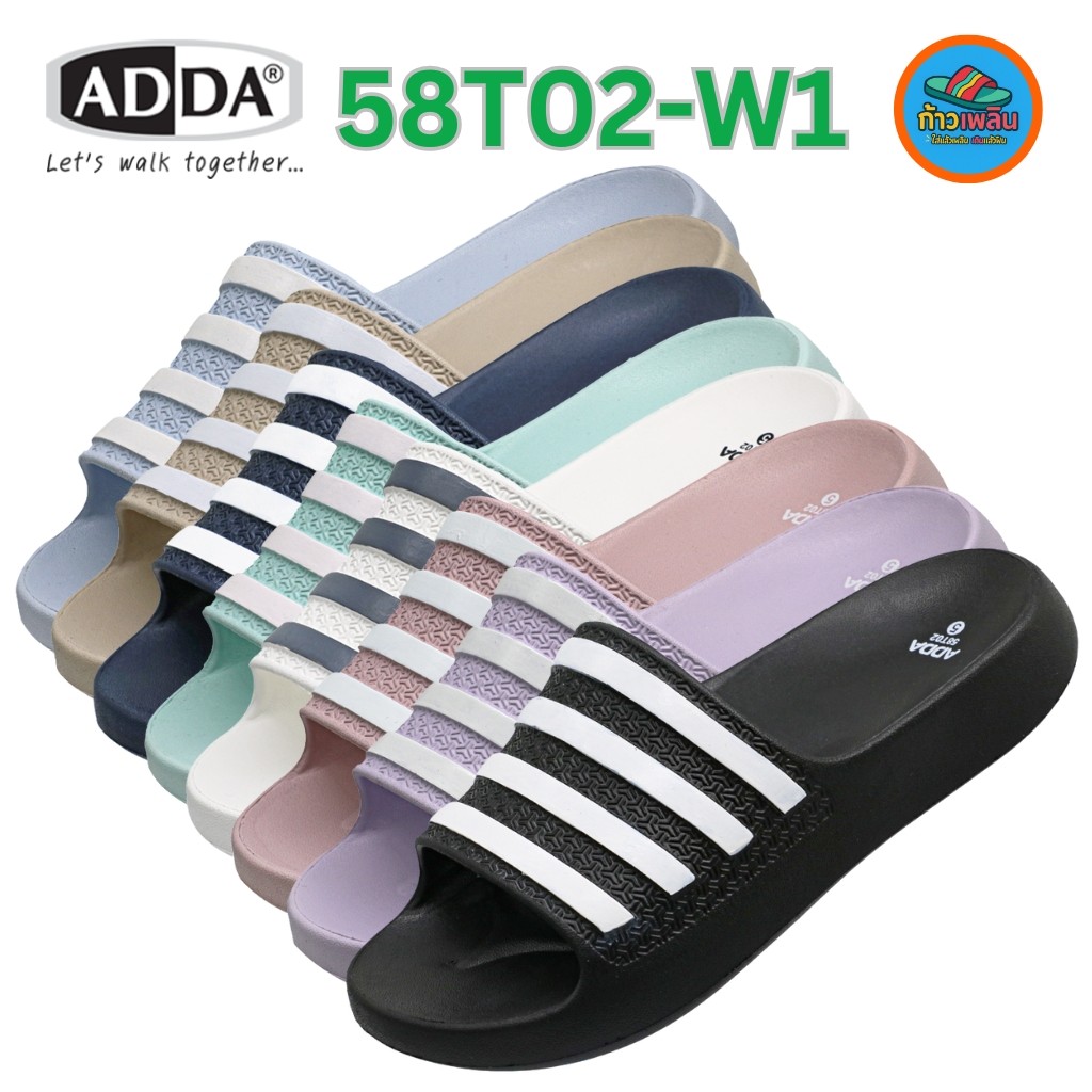 ADDA 58T02W1 รองเท้าแตะผู้หญิง Size (4-6) พื้นนุ่ม ใส่สบาย สีพาสเทล