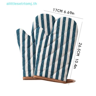 Alittlese ชุดถุงมือเตาอบหนา,ป้องกันการลวก,ผ้าฝ้ายและผ้าลินินที่เรียบง่าย,ถุงมือเตาอบไมโครเวฟ,อบ,ทําอาหาร,ห้องครัว ไทย