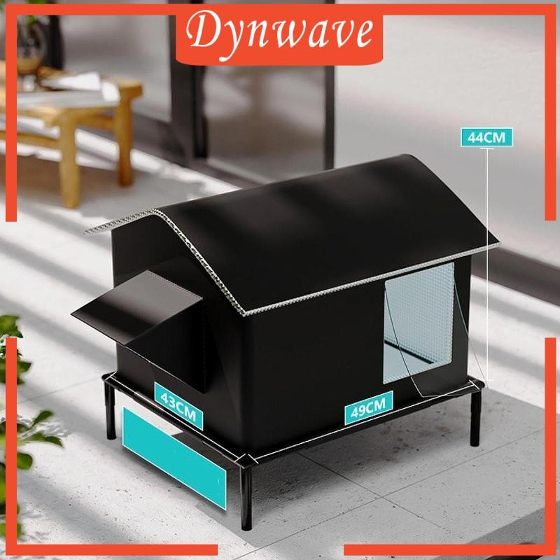 [Dynwave] Outdoor Stray Cat House Stray Cat Shelter Nest Weatherproof Cat Door Warm Elevated for Park Barn Porch Backyard Garage