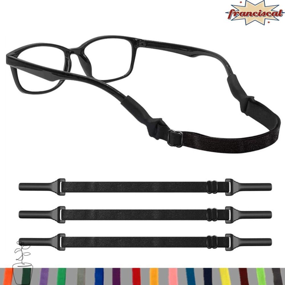 FRANCISCAL สายรัดแว่นตายืดหยุ่น,อุปกรณ์เสริมแว่นตาที่ถอดออกได้ที่ใส่ยางรัดผม,ลื่นคงที่เชือกเส้นเล็กกีฬาปรับแว่นตาสายคล้องคอ