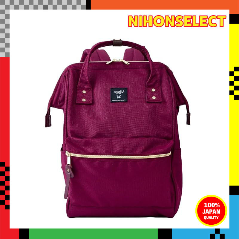 Anello Metal Frame Backpack (R) / A4 Size / Water-Resistant / Multi-Pocket / Laptop Compartment - Bl