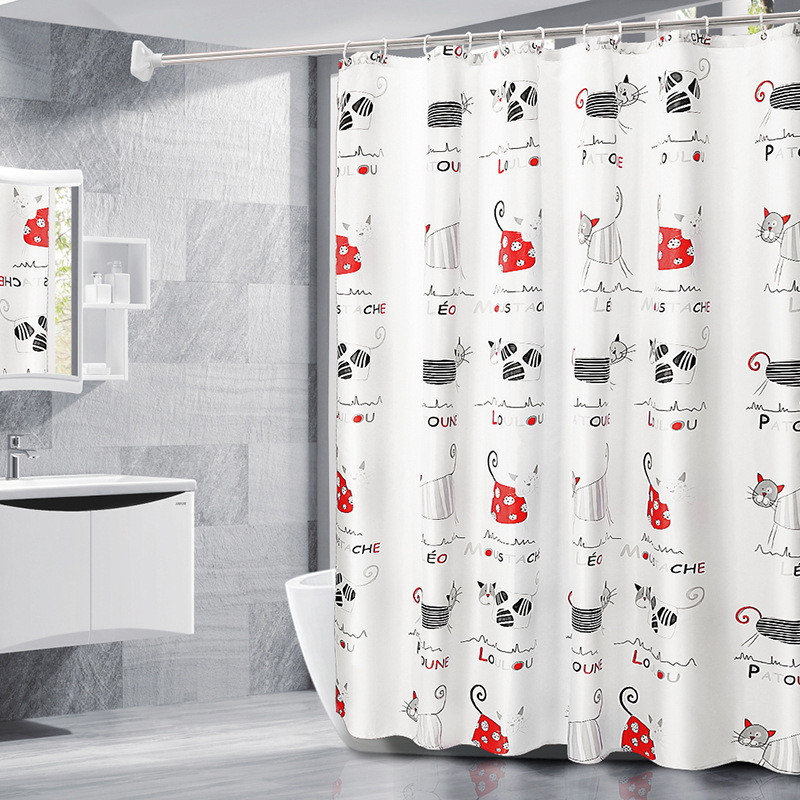 in Stock Supply Bathroom Shower Curtain Partition Curtain Door Curtain Plaid Shower Curtain PEVA Mil