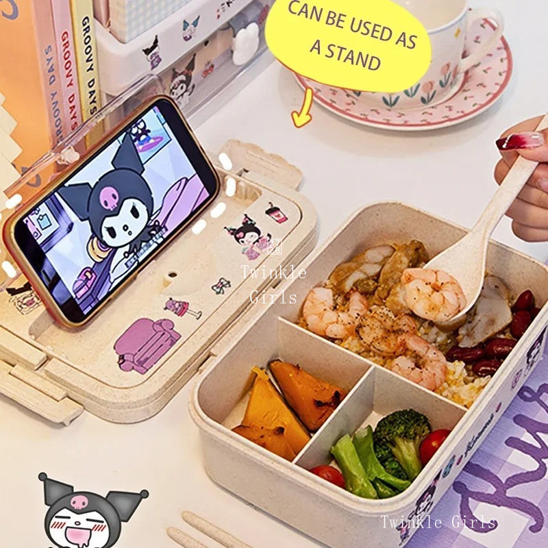 กล่องอาหารกลางวัน Kuromi Cinnamoroll สำหรับเด็กผู้หญิง My รูปที่ 2