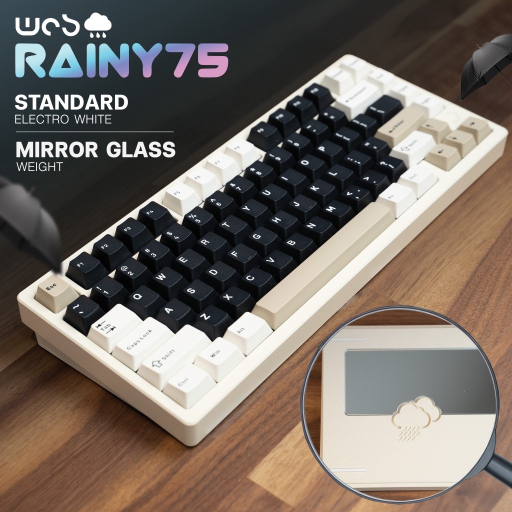พิมพ์ง่าย คีย์บอร์ด Wobkey Rainy 75  Aluminium 75% เคสอลูมิเนียม 2.4GHz Bluetooth Wireless RGB Hotsw