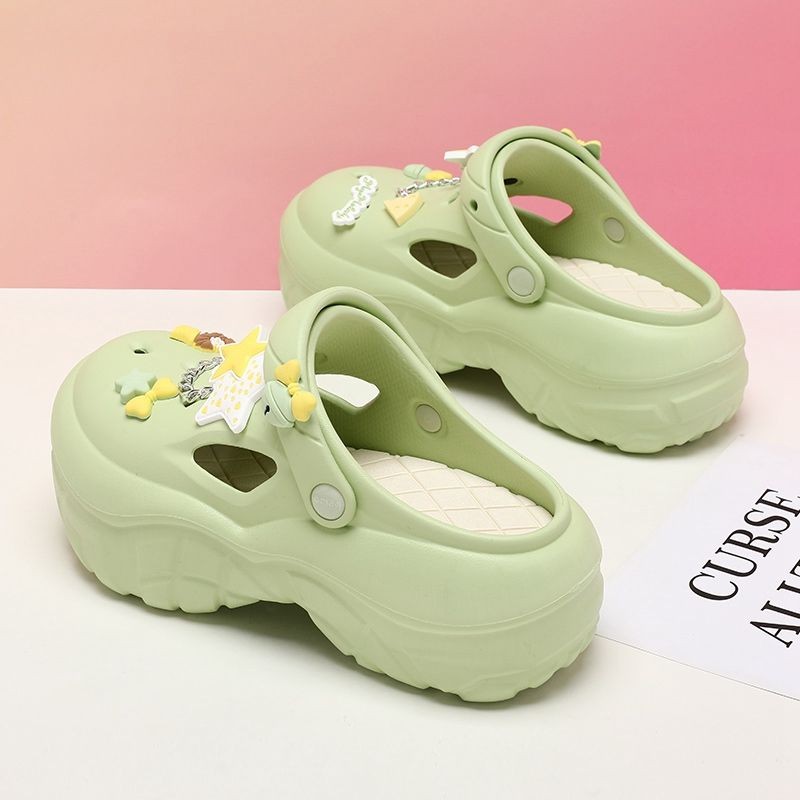 Women's shoes, new thick heels, slippers, fashion slippers, non-slip nursing shoes, cool slippers on