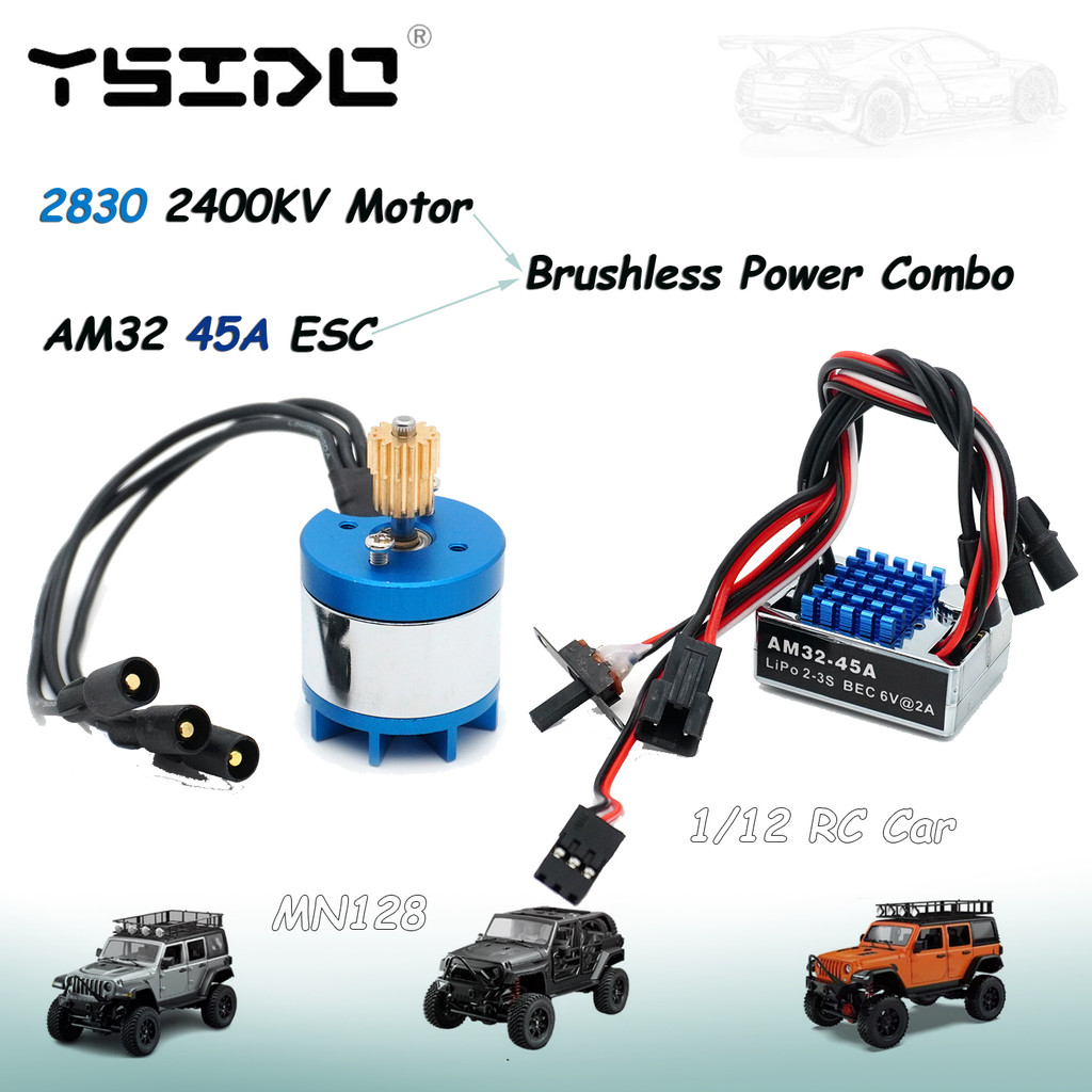 2830 2400KV มอเตอร์ไร้แปรง AM32 45A ESC Combo สําหรับ RC Crawler รถ Wltoys A949 A959 A969 A979 RC MN