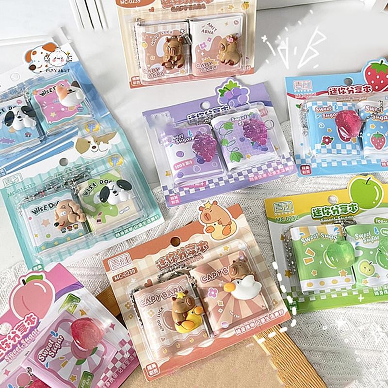 {maybest} 2 ชิ้น/เซ็ตน่ารัก Capybara มินิแบบพกพาโน้ตบุ๊คขนาดเล็ก Notepad Kawaii เครื่องเขียนอุปกรณ์สํานักงานอุปกรณ์การเรียน Back To School ของขวัญสําหรับเด็ก {TH}
