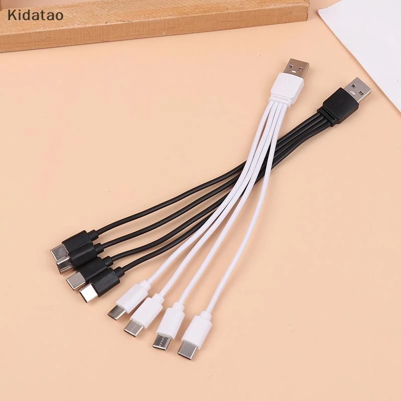 Kidatao 20 ซม.4 In 1 USB C สายชาร์จ 4 พอร์ต USB Splitter สายชาร์จ Type C Connector สําหรับโทรศัพท์มือถือสมาร์ทโฟนแท็บเล็ตใหม่