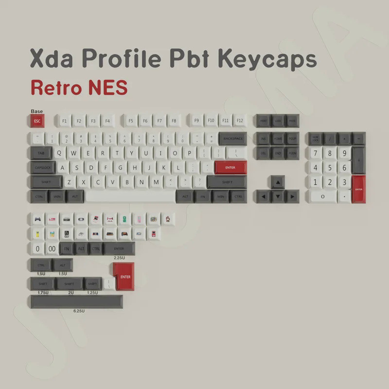 XDA PBT Keycaps DE FR ES KR EN RU Abnt2 Thai Keycap Dye Sub Retro FC For ISO Layout Mx Switch Mechan