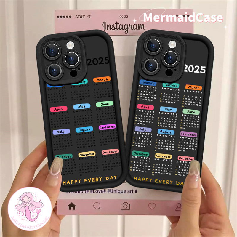 2025 Year Calendar เข้ากันได้ iPhone 11 12 13 14 15 16 Pro Max X Xr Xs Max 8 7 6 Plus SE 2020 ซิลิโค
