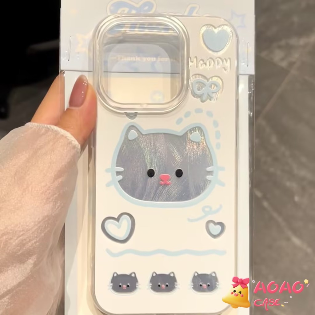 เคสไอโฟน15 สำหรับ IPhone 11 15 13 16 12 14 Pro Max 7 16 8 Plus 16 11 12 Pro XR XS MAX X แมวตัวการ์ตูนน่ารัก